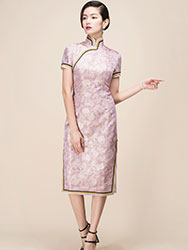 Colocasia color qipao dress