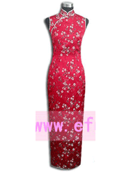 Red plum silk choengsam SCT63