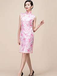 pink short qipao dress