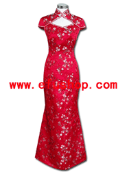 Red plum mermaid cheongsam SCT132