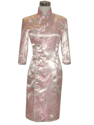 Pink plum blossom cheongsam