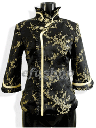 Black silk women jacket CCJ143