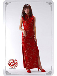 Red cheongsam dress SMS13