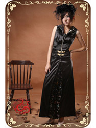 Black modern cheongsam dress SMS61