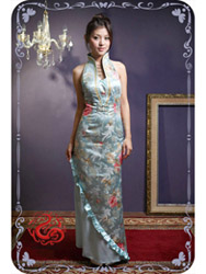 Light blue modern cheongsam dress SMS38